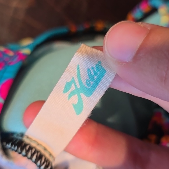 Hobie Swim/Bikini Top Mini Cap Sleeves Vibrant Multicolor Strappy - Picture 3 of 4